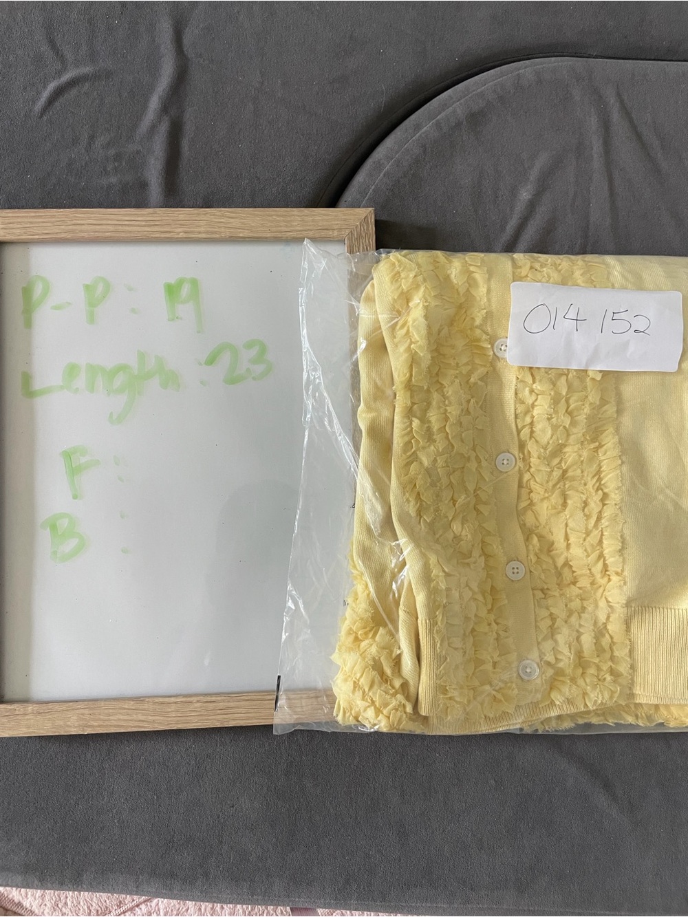 Talbots Pale Yellow Ruffle-Trim Button Front Cardigan - Picture 5 of 5